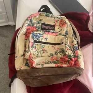 Floral Leather jansport Backpack